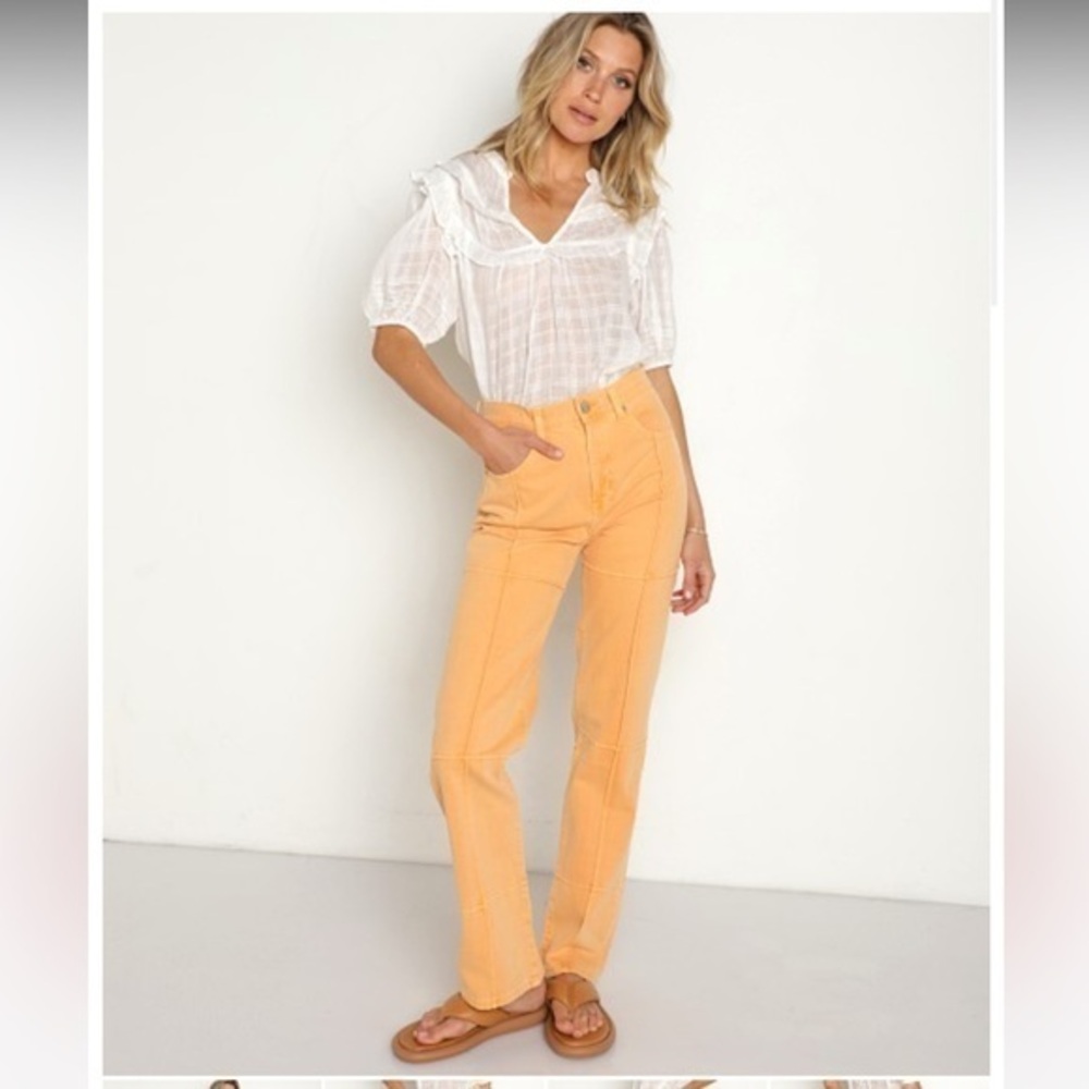 Pistola Women's Straight Leg Jeans in Bright Orange
